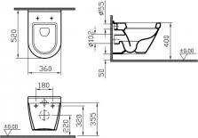 Унитаз подвесной Vitra S50 с сиденьем микролифт 5318B003-6039-1