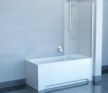 Шторка на ванну Ravak Chrome CVS1 80 см R белый+стекло Transparent (7QR40100Z1)-0