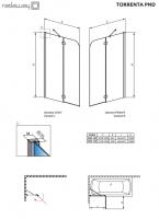 Шторка на ванну Radaway Torrenta PND 101х150 transpar, L 201202-101NL-1