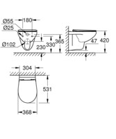 Унитаз подвесной Grohe QuickFix Bau Ceramic с сиденьем 39899000-4