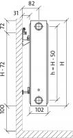Стальной радиатор Purmo боковое подключение тип 22 C 500х400 00031159-1
