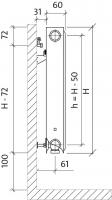 Радиатор стальной Purmo нижнее подключение тип 11 VC 500х1200   (00022987)-1