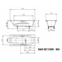 Ванна стальная Kaldewei Vaio Set Star (955) 170х75 с  самоочищающимся покрытием 233530003001-1