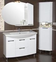 Зеркало-шкаф АКВА РОДОС Глория 105 см с подсветкой и пеналом справа АР0002080-4
