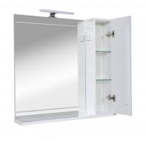 Зеркало-шкаф АКВА РОДОС Империал 85 см с подсветкой и пеналом справа (венге) АР0002070-2