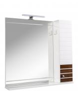 Зеркало-шкаф АКВА РОДОС Империал 85 см с подсветкой и пеналом справа (венге) АР0002070-0