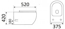 Унитаз подвесной CeramaLux   с сиденьем (CL-2101)-2