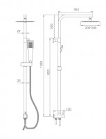 Душевой гарнитур Ledeme L2416 с лейкой и тропическим душем (без смесителя) L2416-1