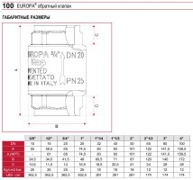 Клапан обратный Itap EUROPA ДУ25 100 1000100-1