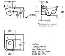 Унитаз подвесной Keramag myDAY в комплекте с инсталляцией Rapid SL и сиденьем "микролифт" 38772001+201400-000+575410000-4