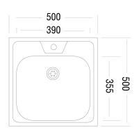 Кухонная мойка Ukinox Стандарт накладная STD500.500 ---4C 0C--1