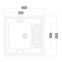 Кухонная мойка Ukinox  накладная STD600.600 ---4C 0R--1
