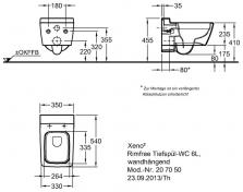 Унитаз подвесной Keramag Xeno2 Rimfree в комплекте с инсталляцией Rapid SL и сиденьем "микролифт" 38772001+207050000+577050000-4
