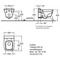 Унитаз подвесной Keramag MyDay в комплекте с инсталляцией Duofix, кнопкой Delta 21 и сиденьем "микролифт"   (458.126.00.1+115.125.21.1+201460000+575410000)-6